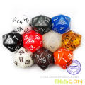 Bescon Glitter Jumbo D20 38MM, Big Size 20 Sides Dice Glitter Colors, Big 20 Faces Cube 1.5 inch